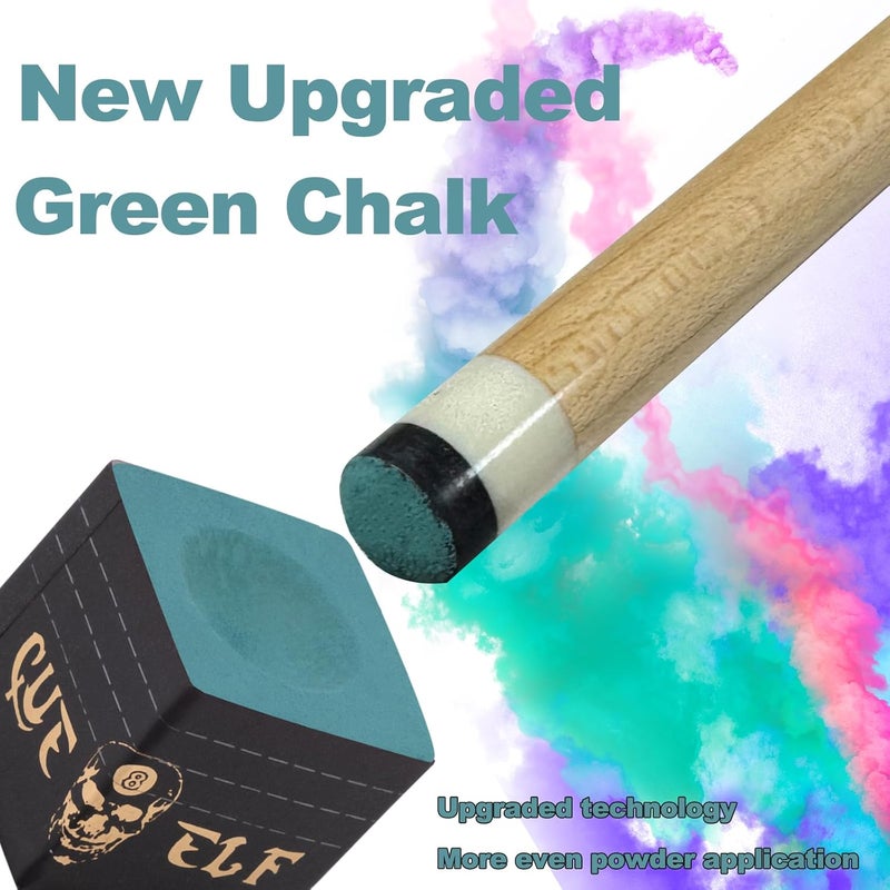 CUEELF Cube Pool Cue Chalk Technology Billiard Pool Stick Chalk for Professional Low Deflection, Durable, Reduces Miscues-1pc - Image 2